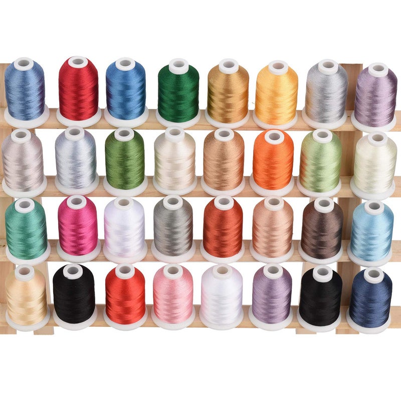 Simthread 32 Madeira Colors Polyester Embroidery Machine Thread Kit 500M (550Y) Similar to Madeira Robinson-Anton Colors - Assorted Color 1 - Image 2